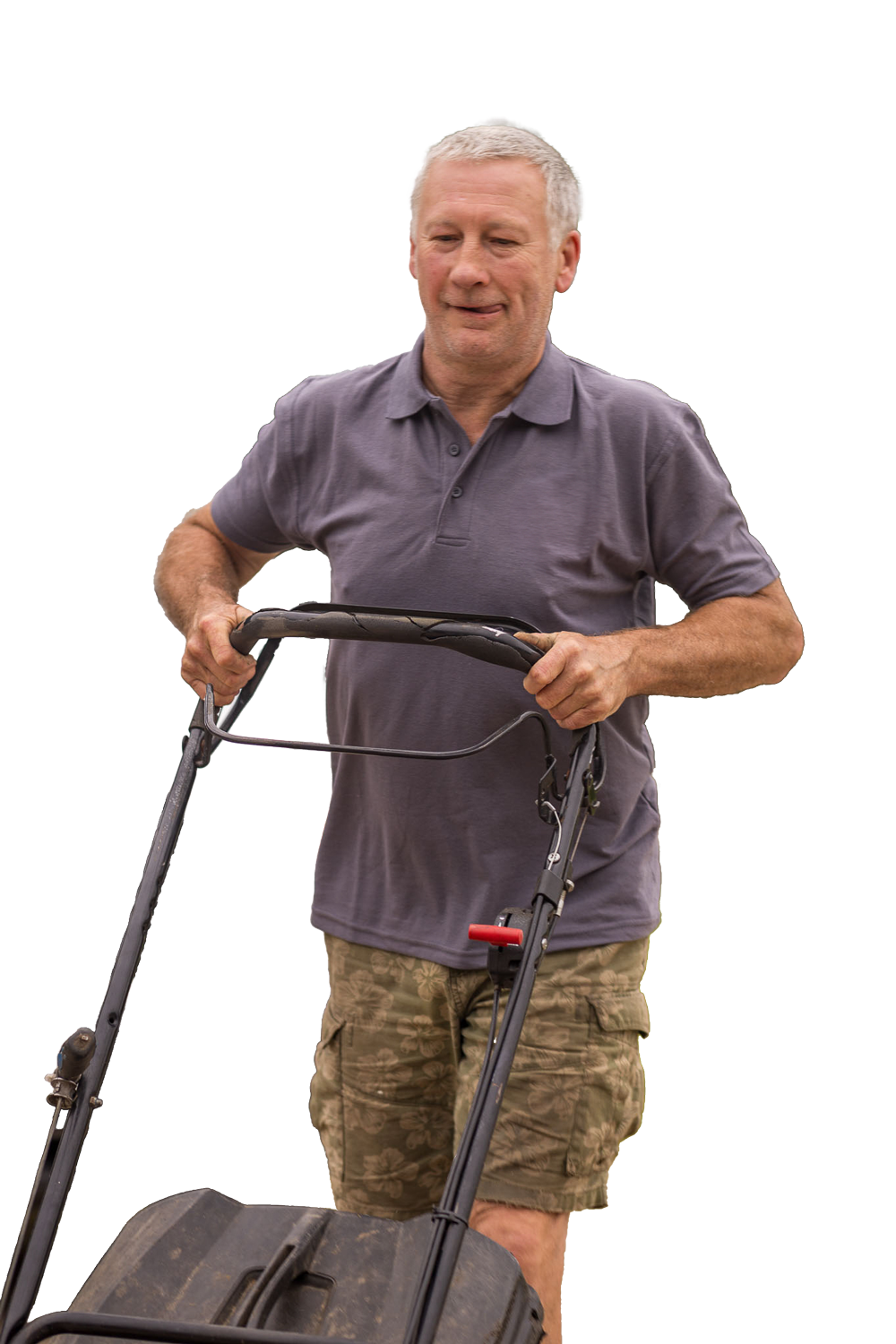 curtting grass with mower